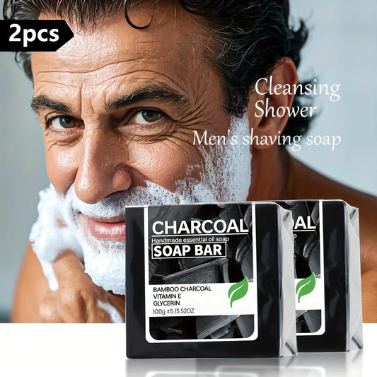 Beard & Face Soap (2-Pack) — Charcoal + Vitamin E | Essence&Form
